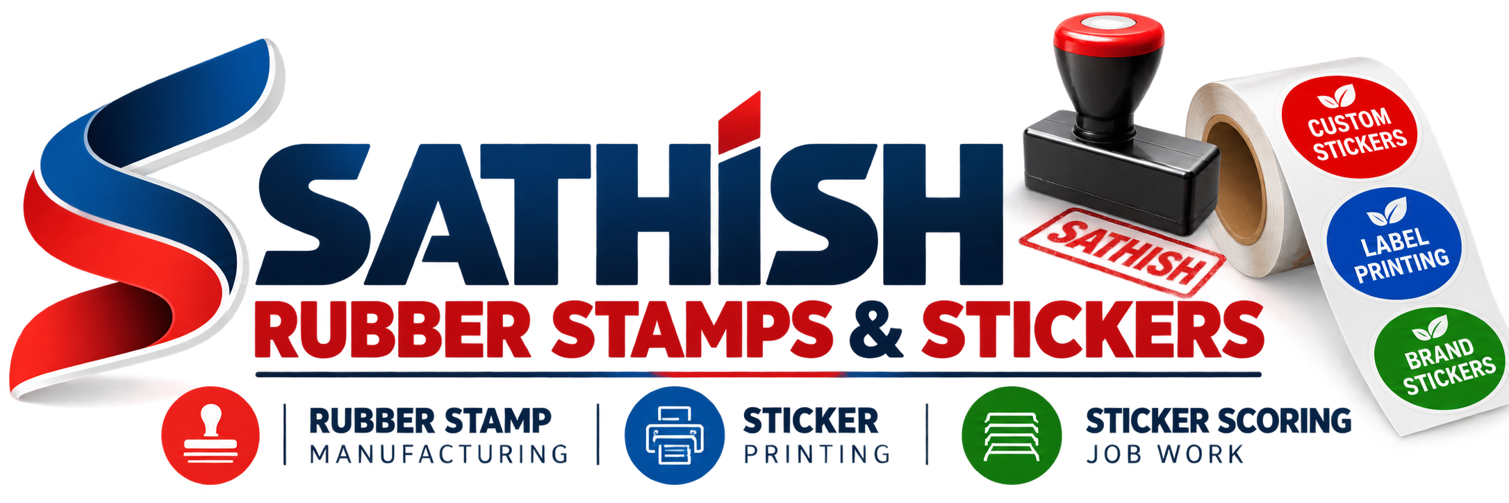 Sathish Rubber Stamps and Stickers Logo